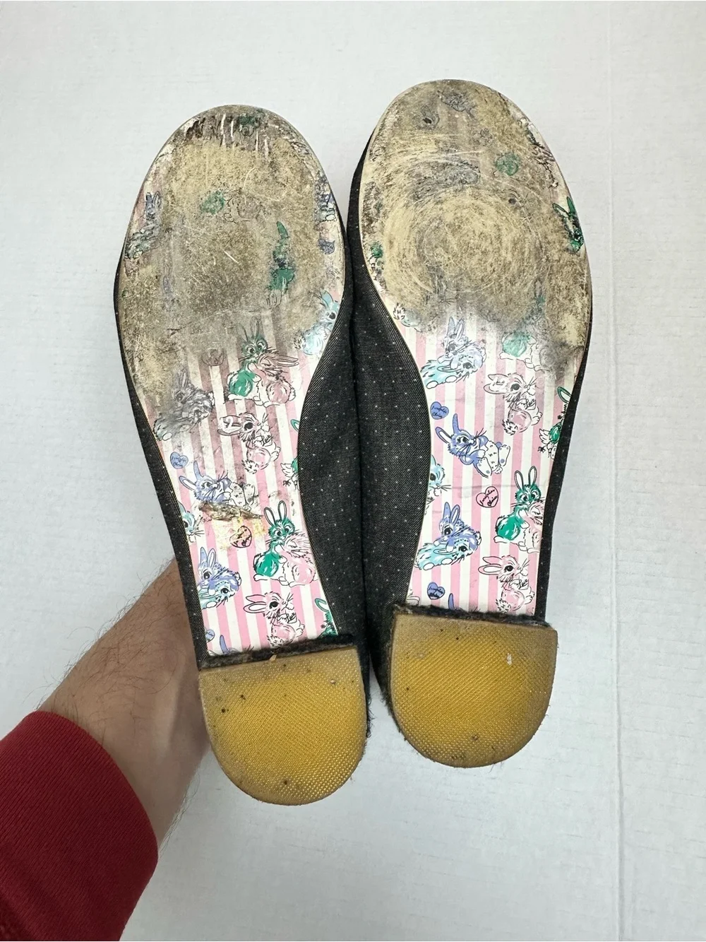 Irregular Choice Black Bigwig Rabbit Embroidered Flat Shoes Size EU 42 - US 11